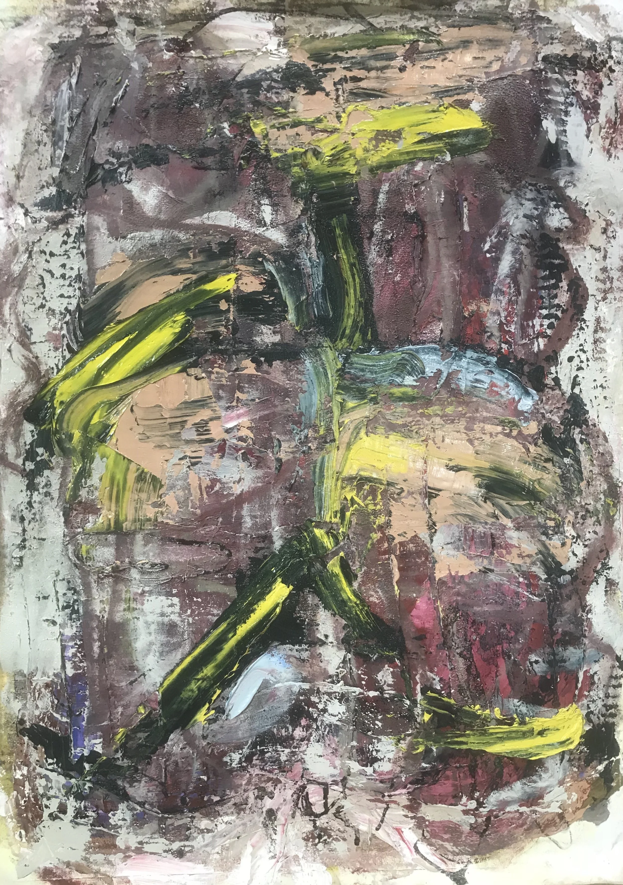   Small Painting 26C,  oil on Evolon paper 30”H X 22” W, 2018  