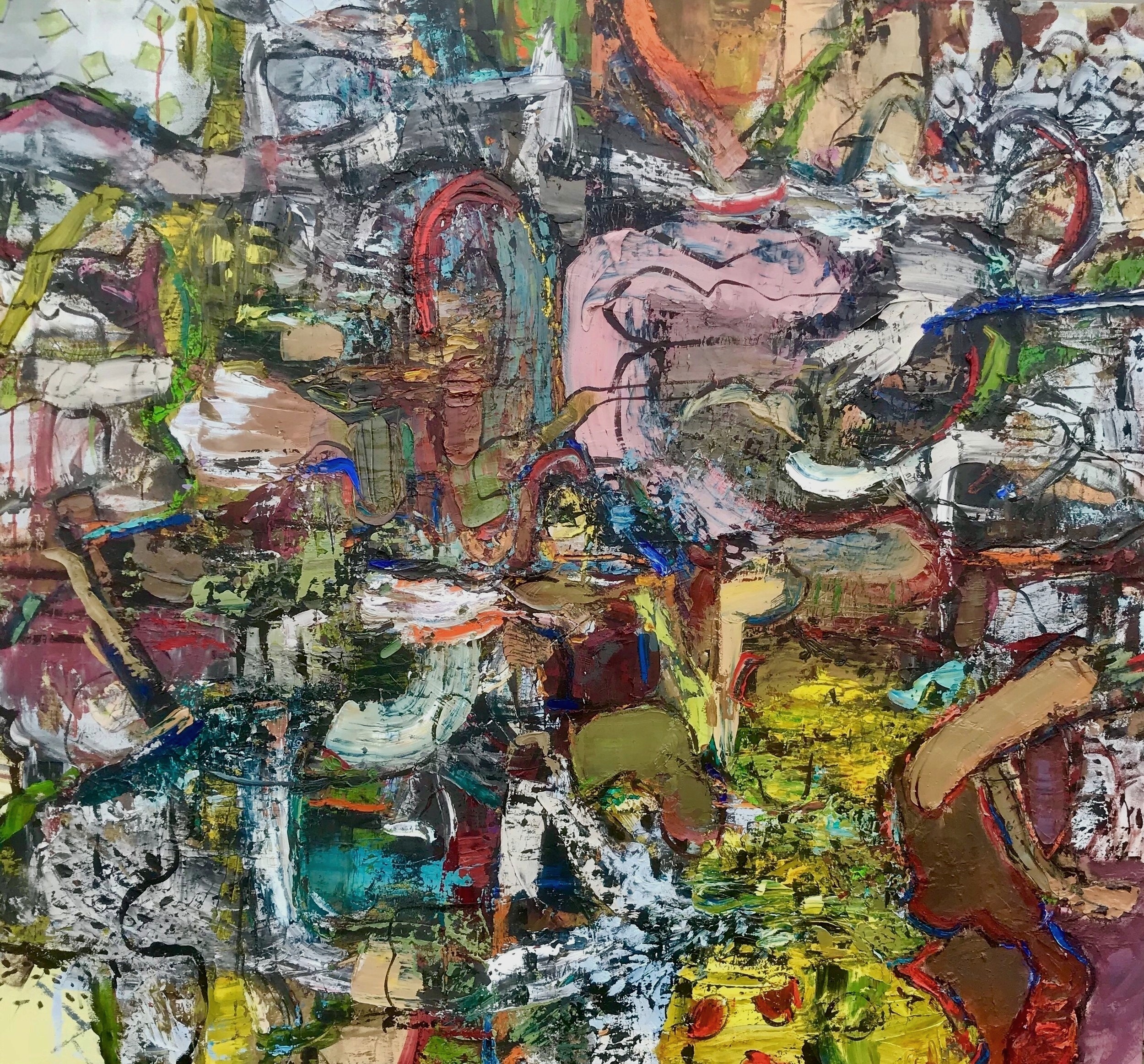 Field Day, oil on canvas 48”H X 52”W, 2018