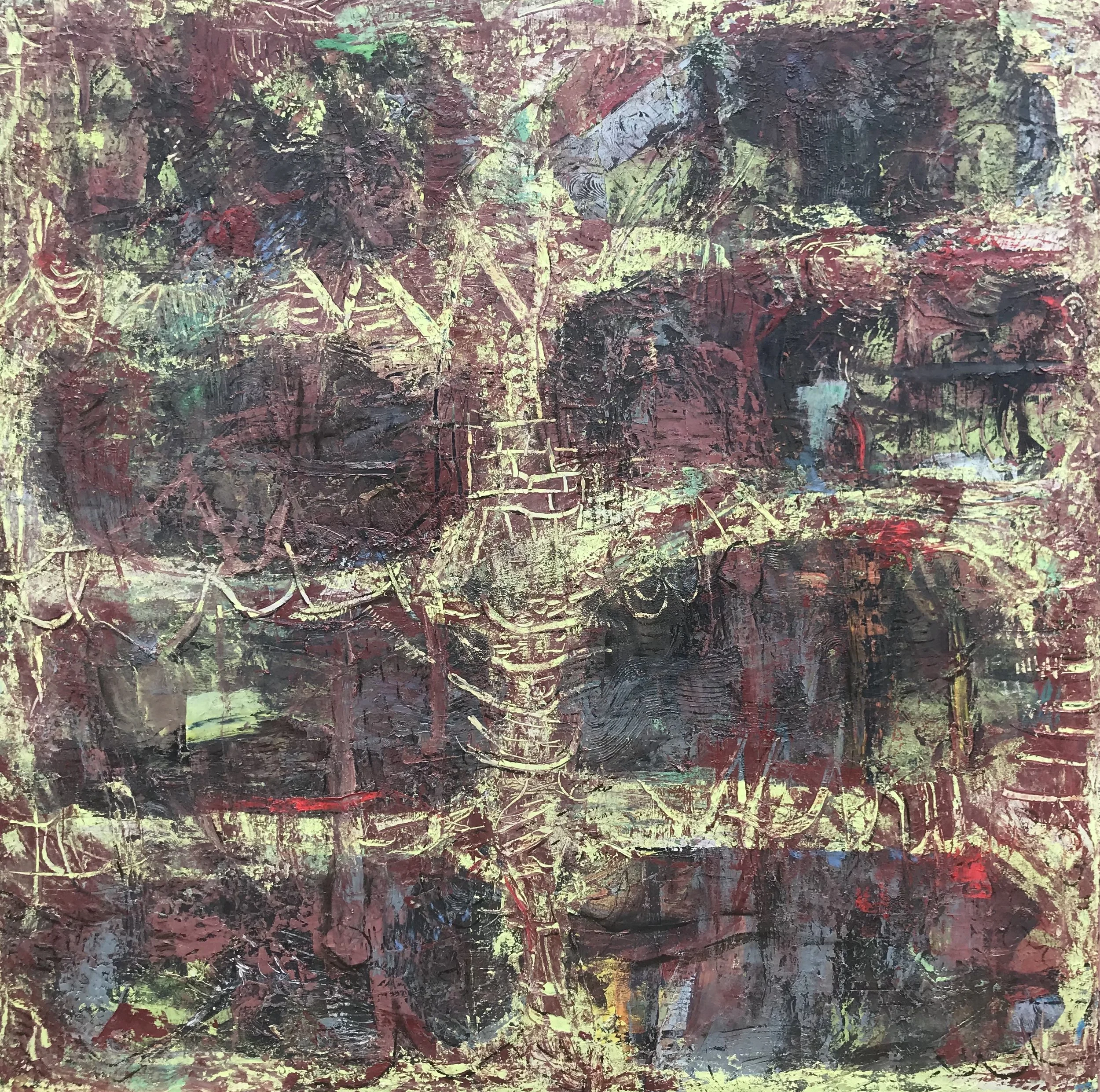   Storage,  oil on canvas 64”H X 64”W (2019) 