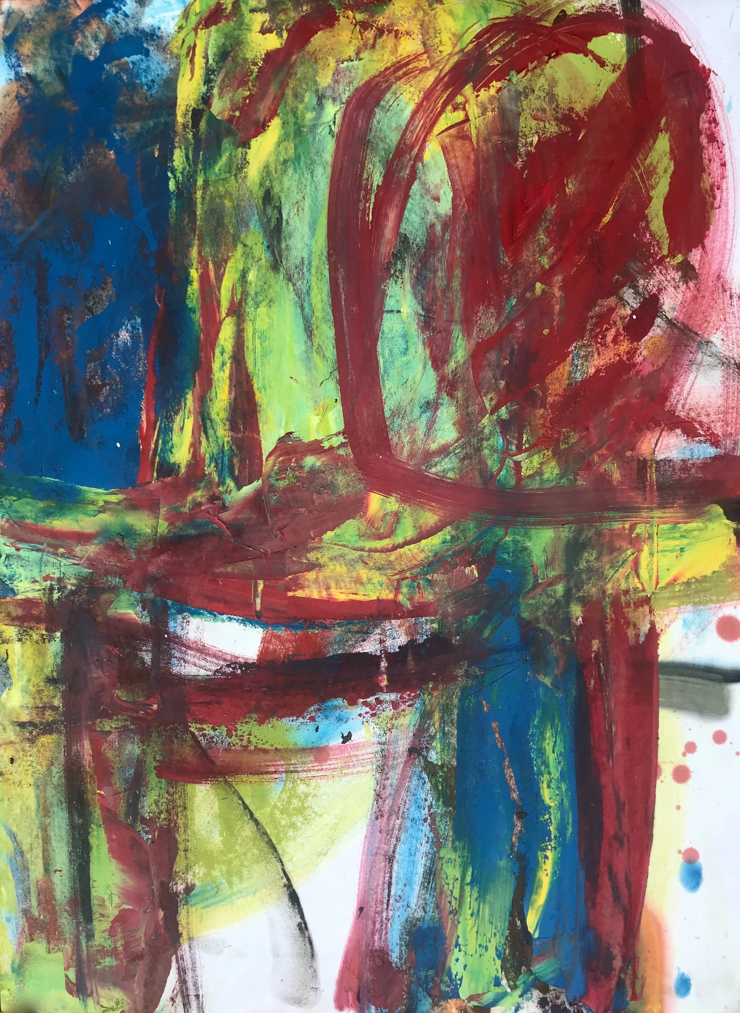   Small Painting 58C,  oil on Evolon paper 30”H X 22”W (2019)  Private Collection 
