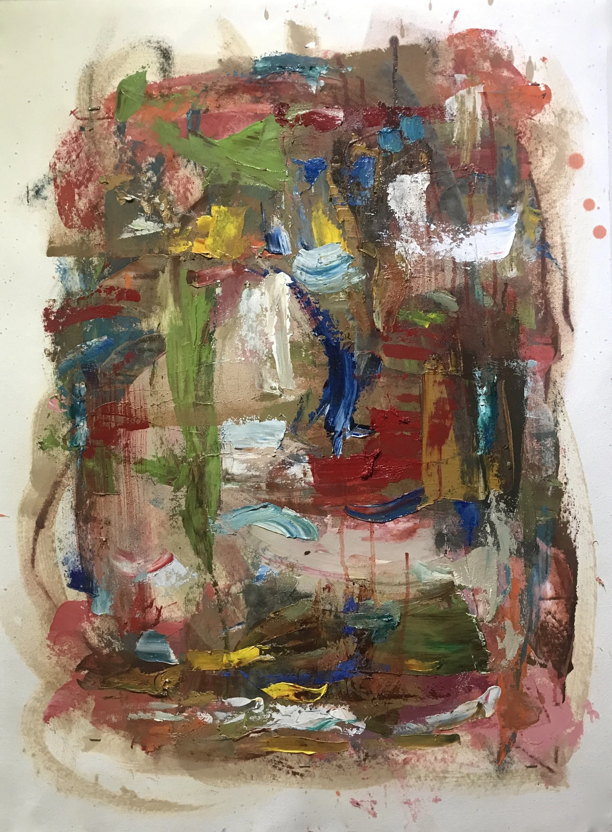   Small Painting 128C,  oil on Evolon paper 30”H X 22”W (2021) 