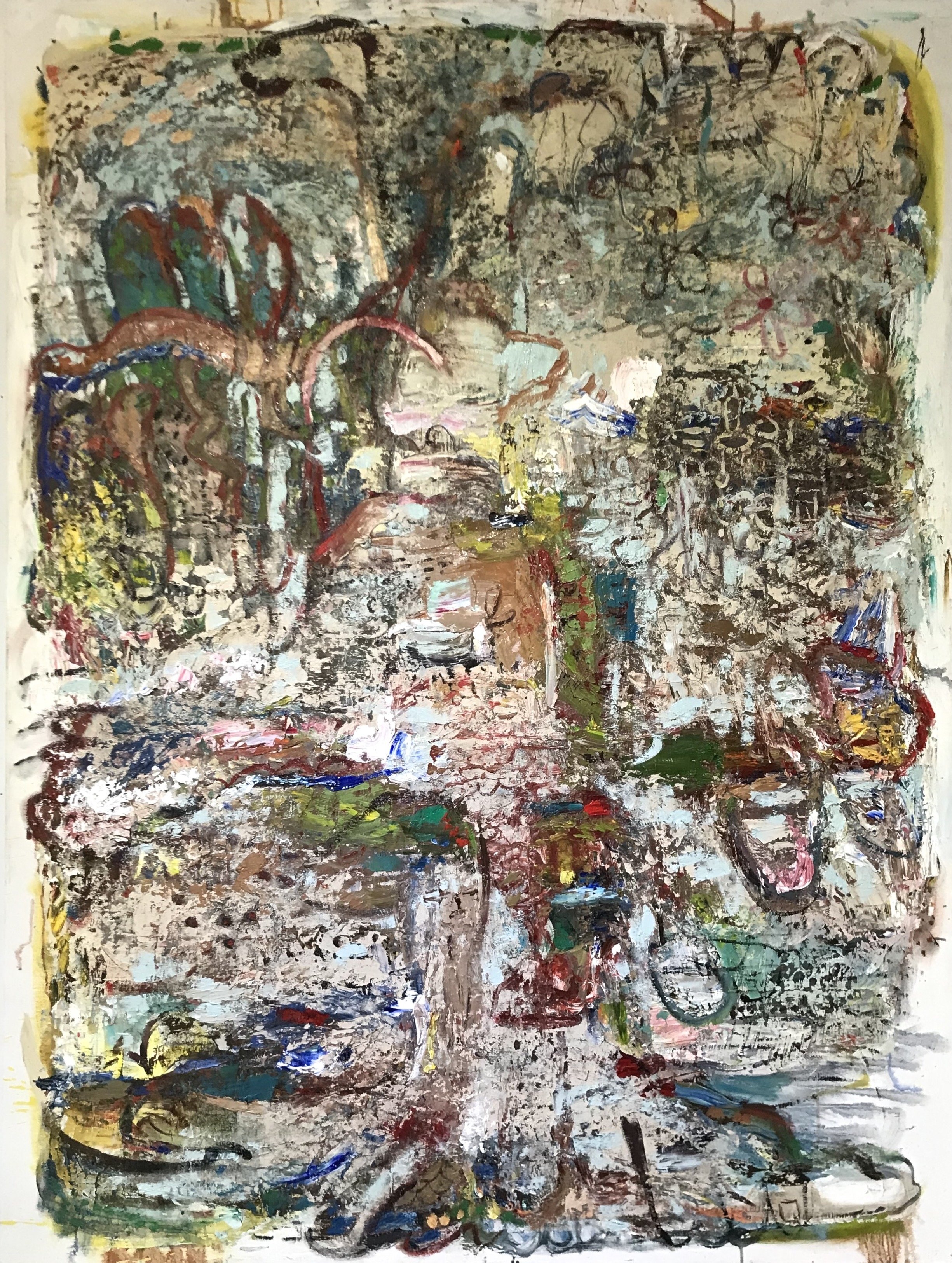   Ecosystem,  oil on canvas 72”H X 54”W (2021) Private Collection   