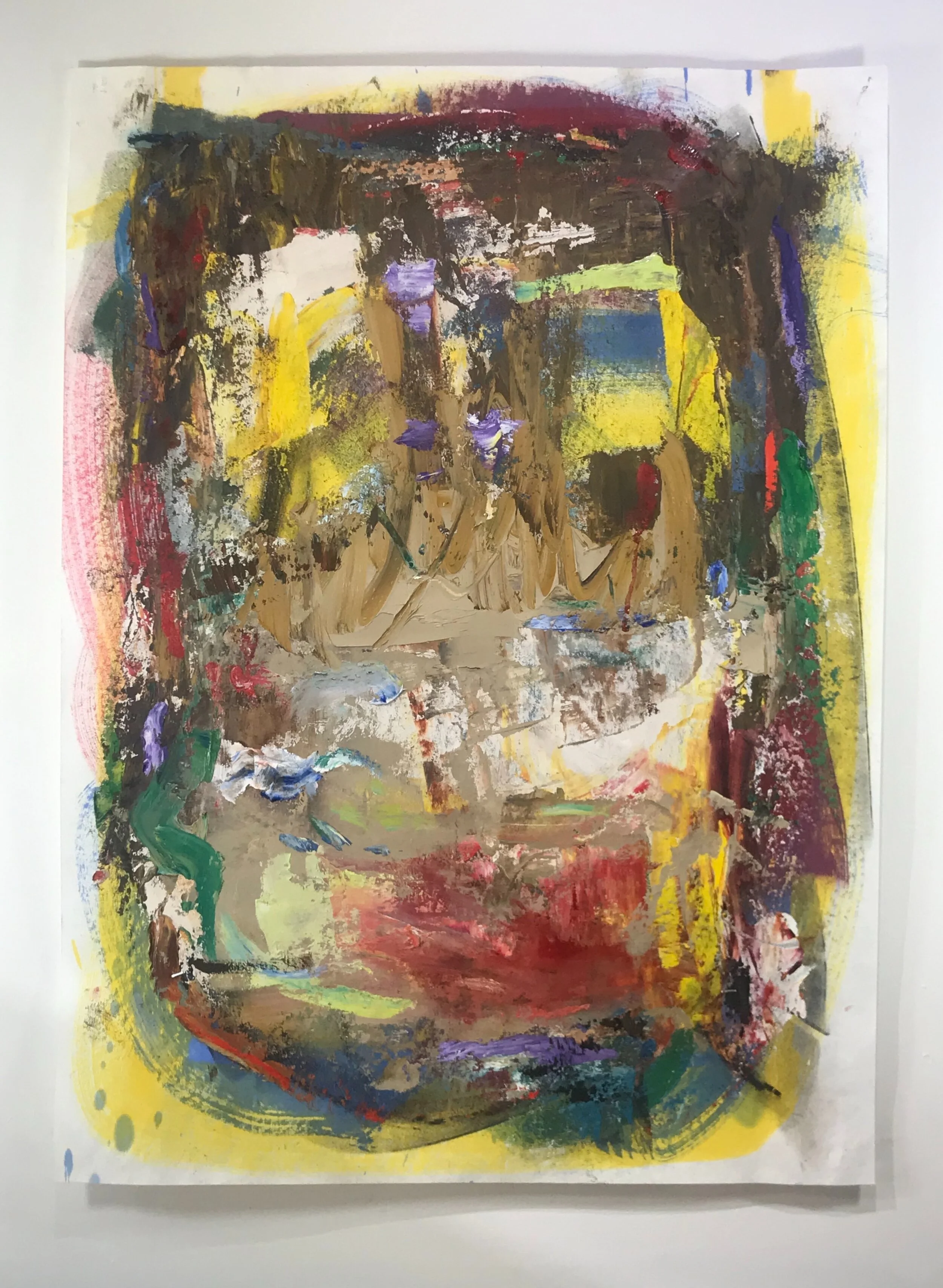   Small Painting 107C , oil on Evolon paper  30"H X 22"W (2020) 
