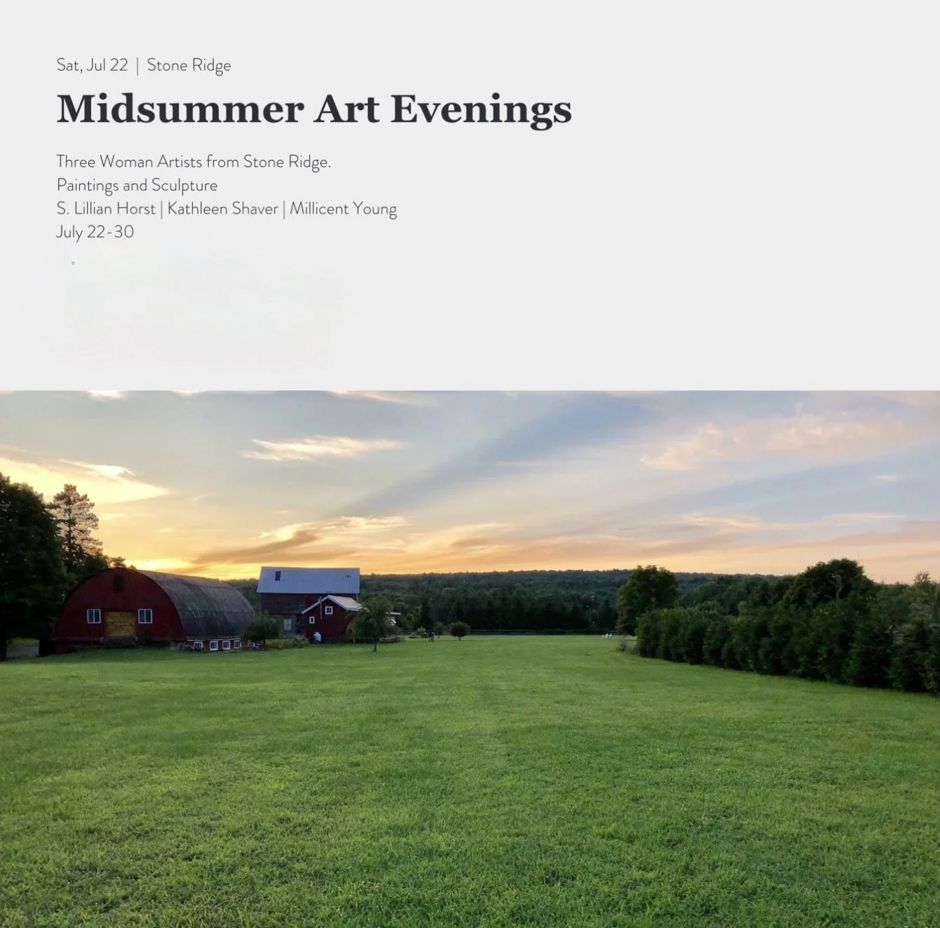 Midsummer Art Evenings at Merge Stone Ridge