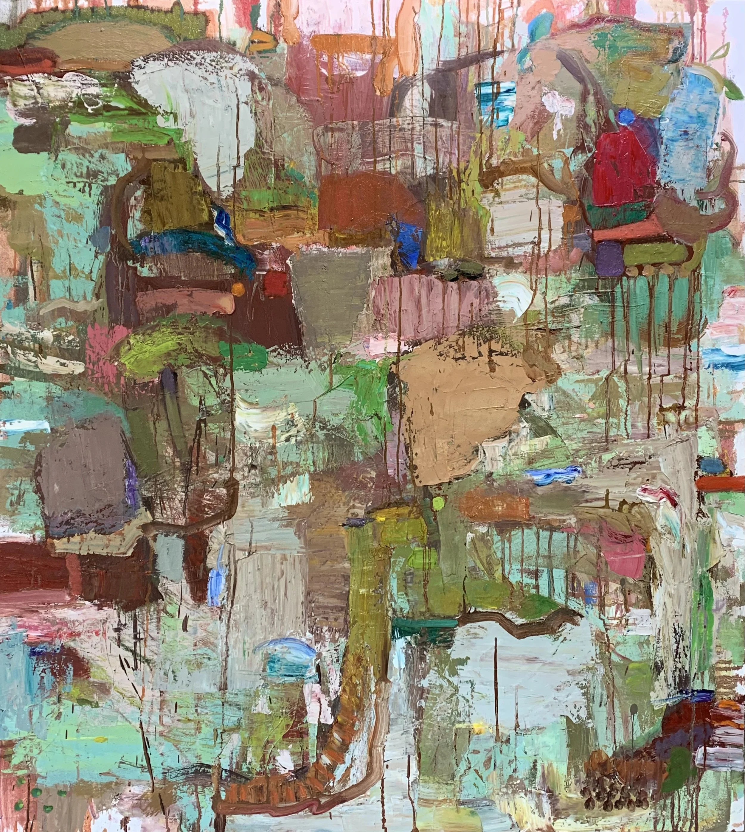   Territories,  oil on canvas 53"H X 48"W (2024)   