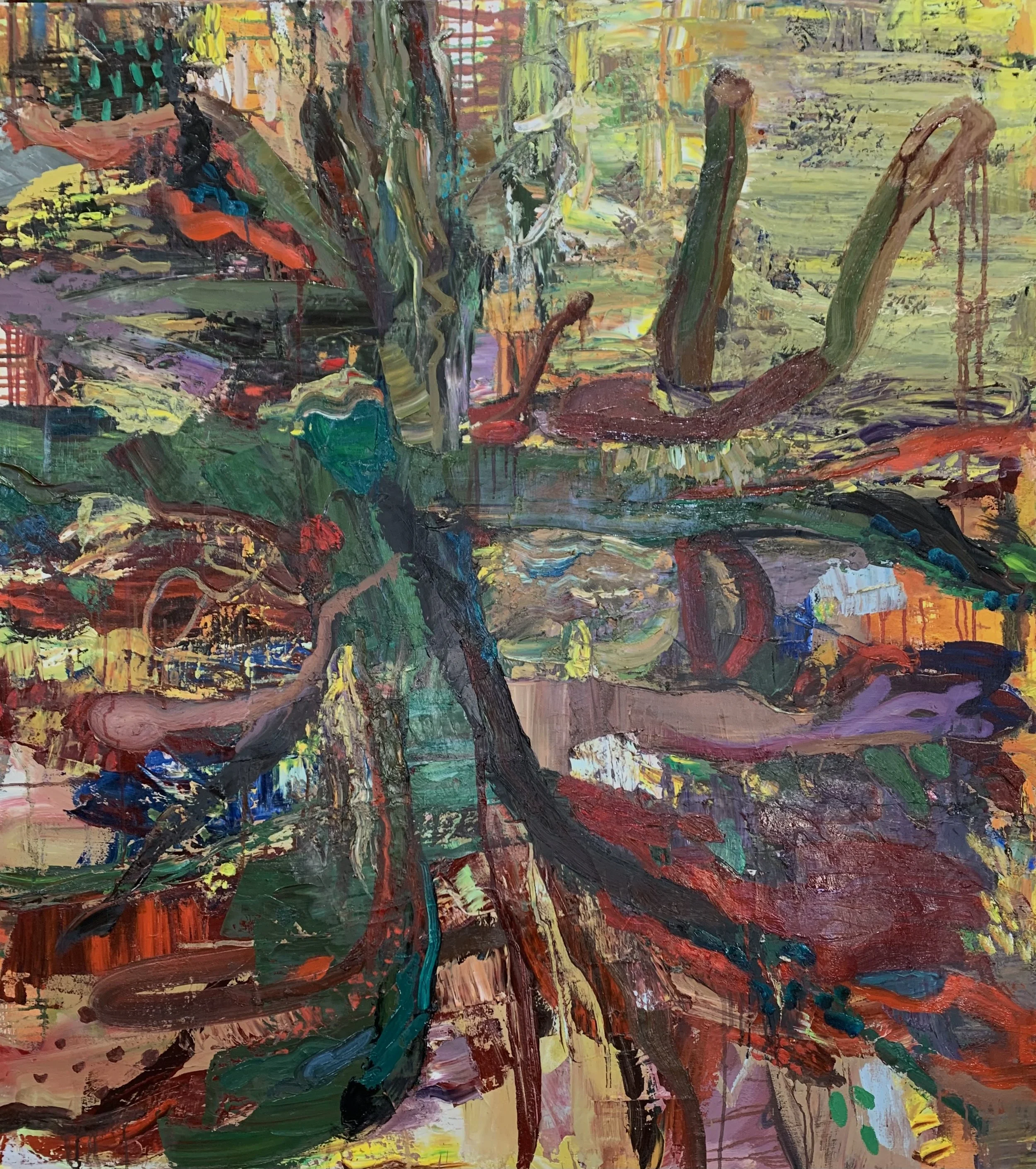   Dark Dream,  oil on canvas 54”H X 49”W (2025)   