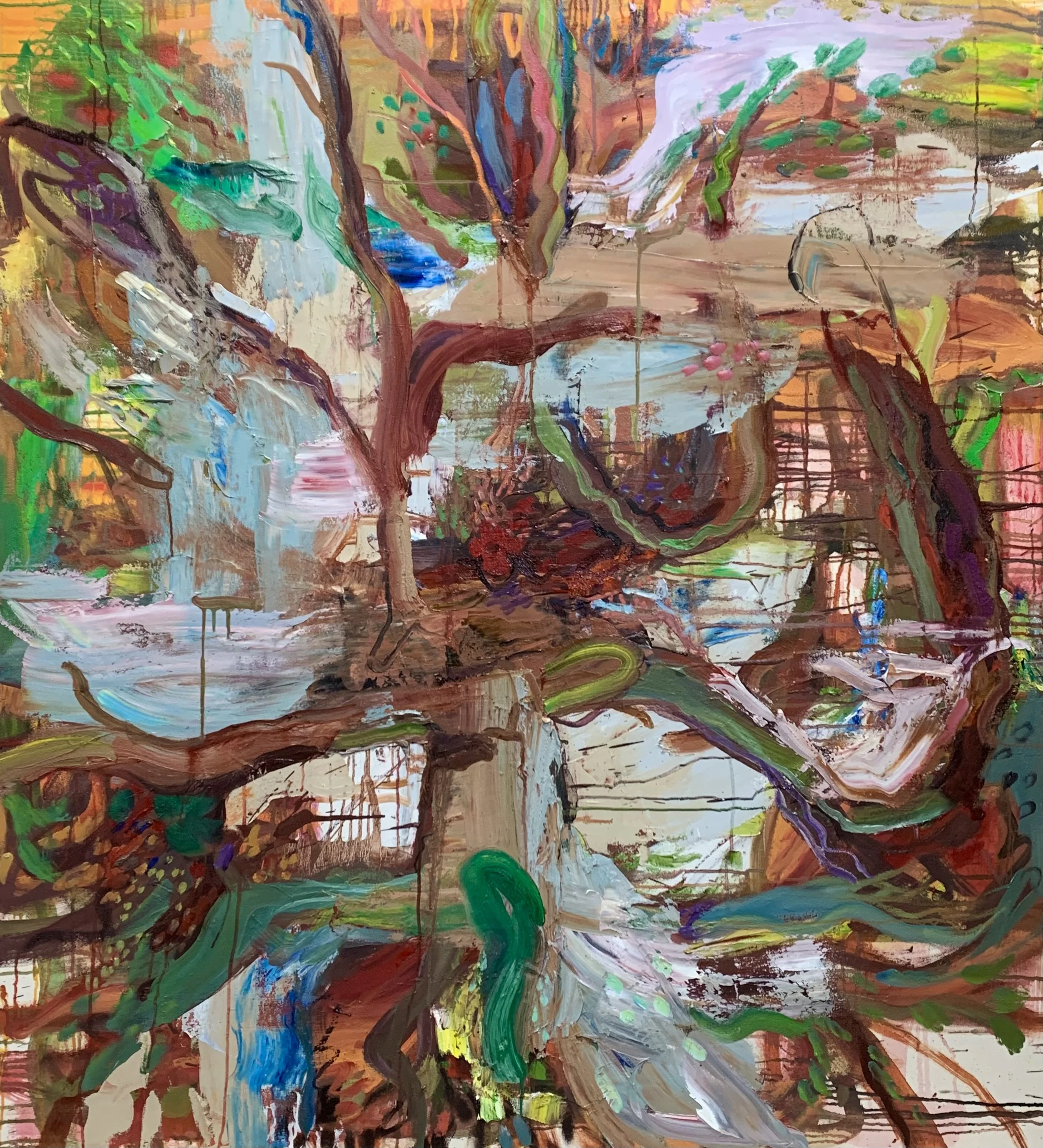   Subterranean Love,  oil on canvas 54”H X 49”W (2025)   