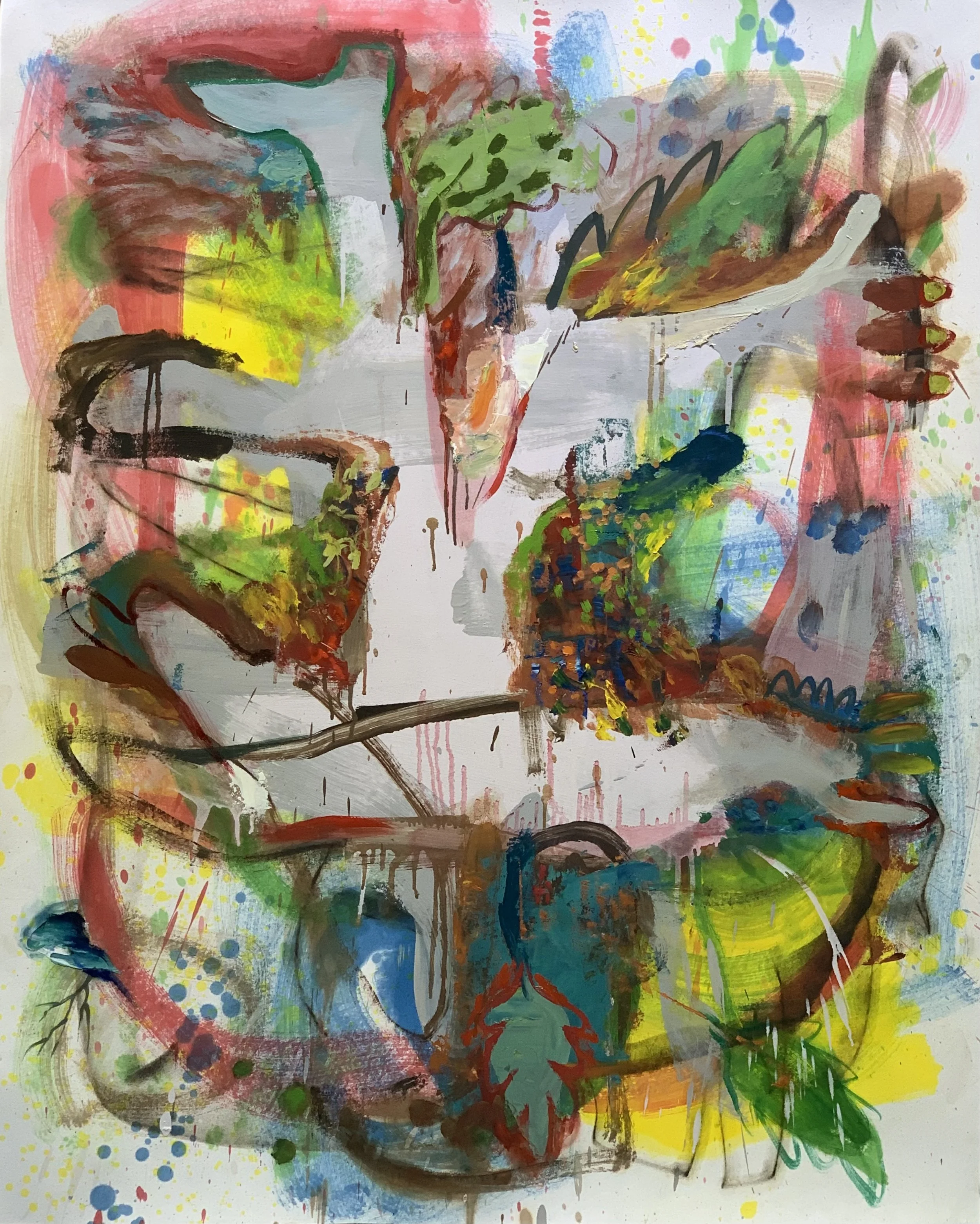   You Got Me Singing , oil on Evolon paper  mounted on wood panel, 51"H X 42"W (2025) 