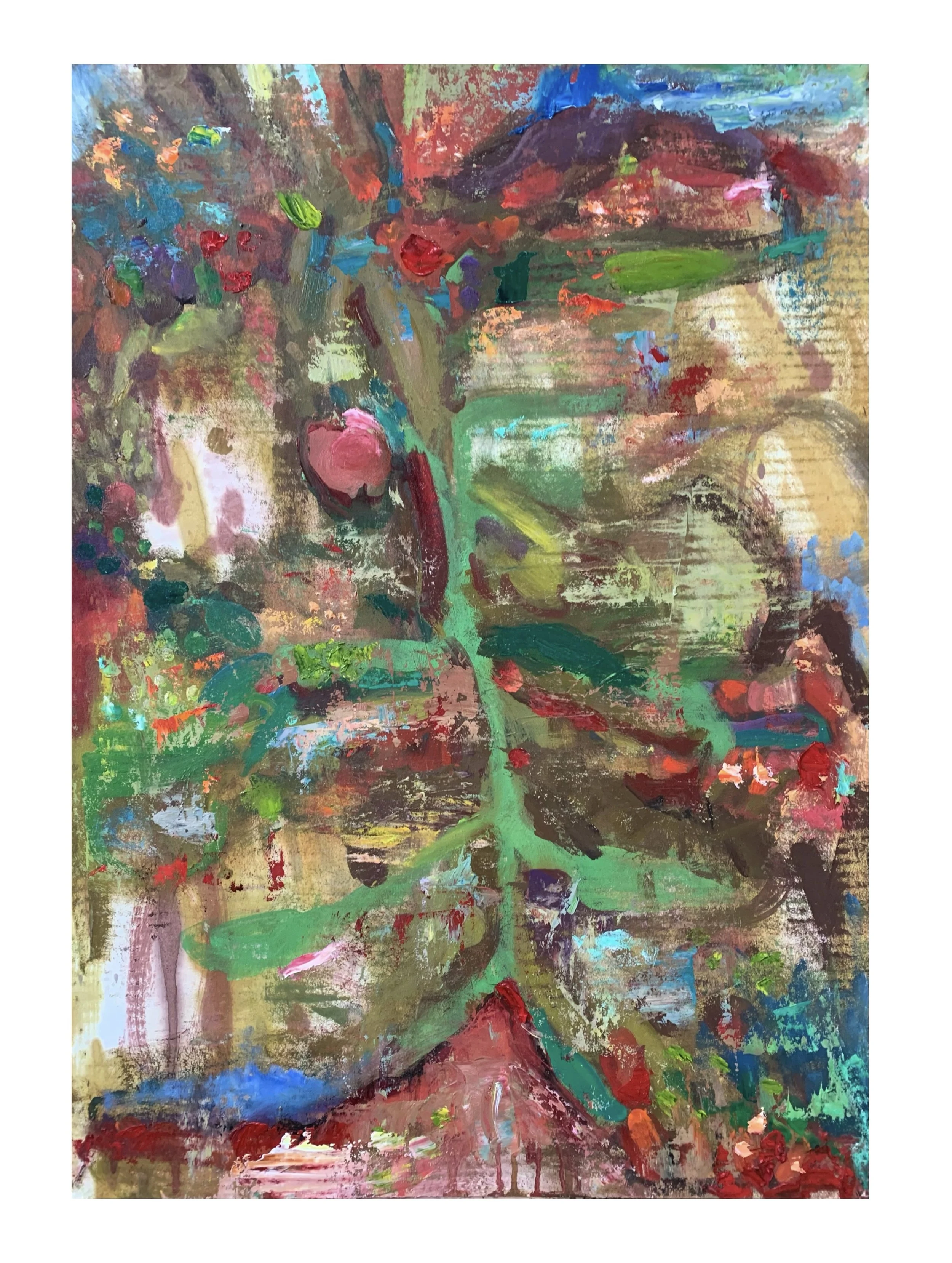   Small Painting 344C , oil on Evolon  paper, 30"H X 22"W (2025) 