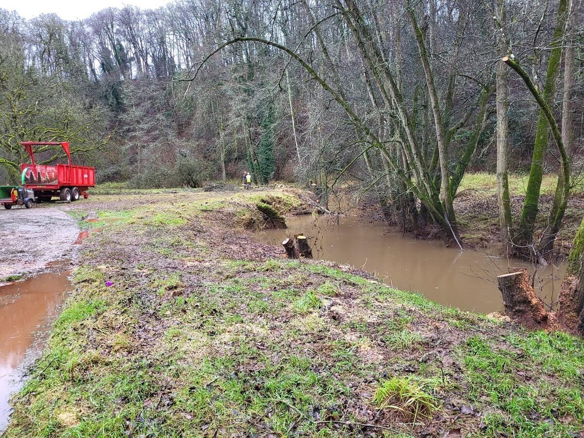 Amazing effort from our volunteers at Durbridge Mill today. They braved the awful weather to work with our tree surgeon felling and coppicing dead and diseased alders. What a team! #habitatimprovement #environmentagency #alders #coppicing #riverleado