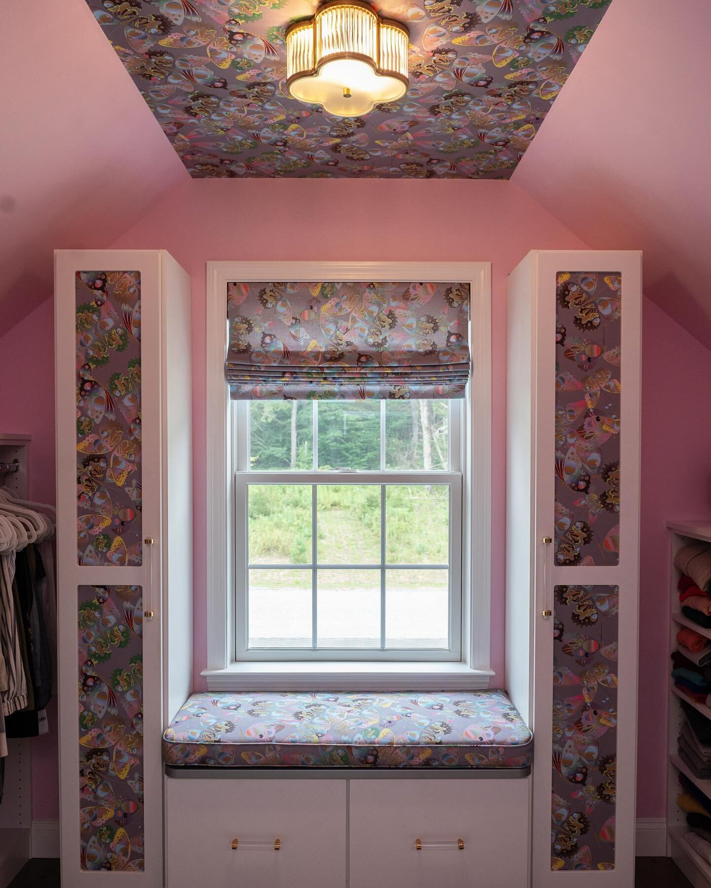 This dressing room in our PA project was an 8' x 10' dimly lit white box &amp; to be honest it was the last room we saw in the large home and worried it might not get the same treatment as the rest of the home due to it's location. That said, as soon