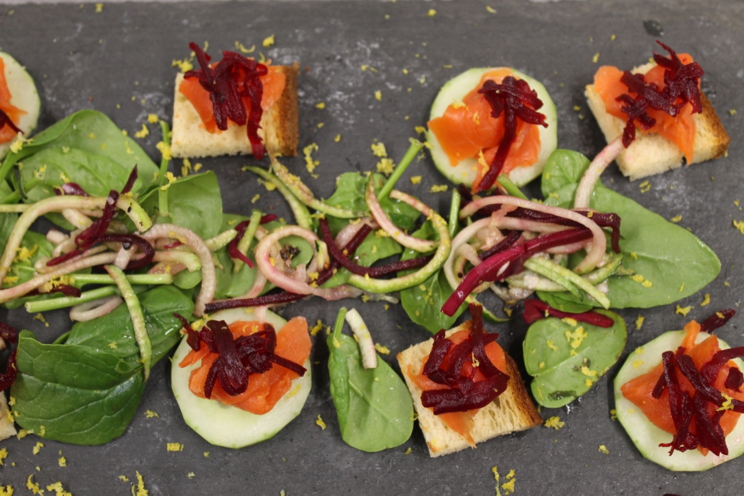 Smoked salmon with beetroot