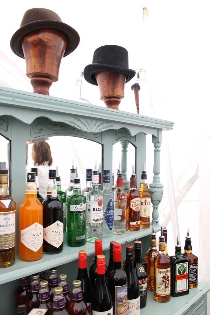 Our vintage bar working hard at last summer's weddings!