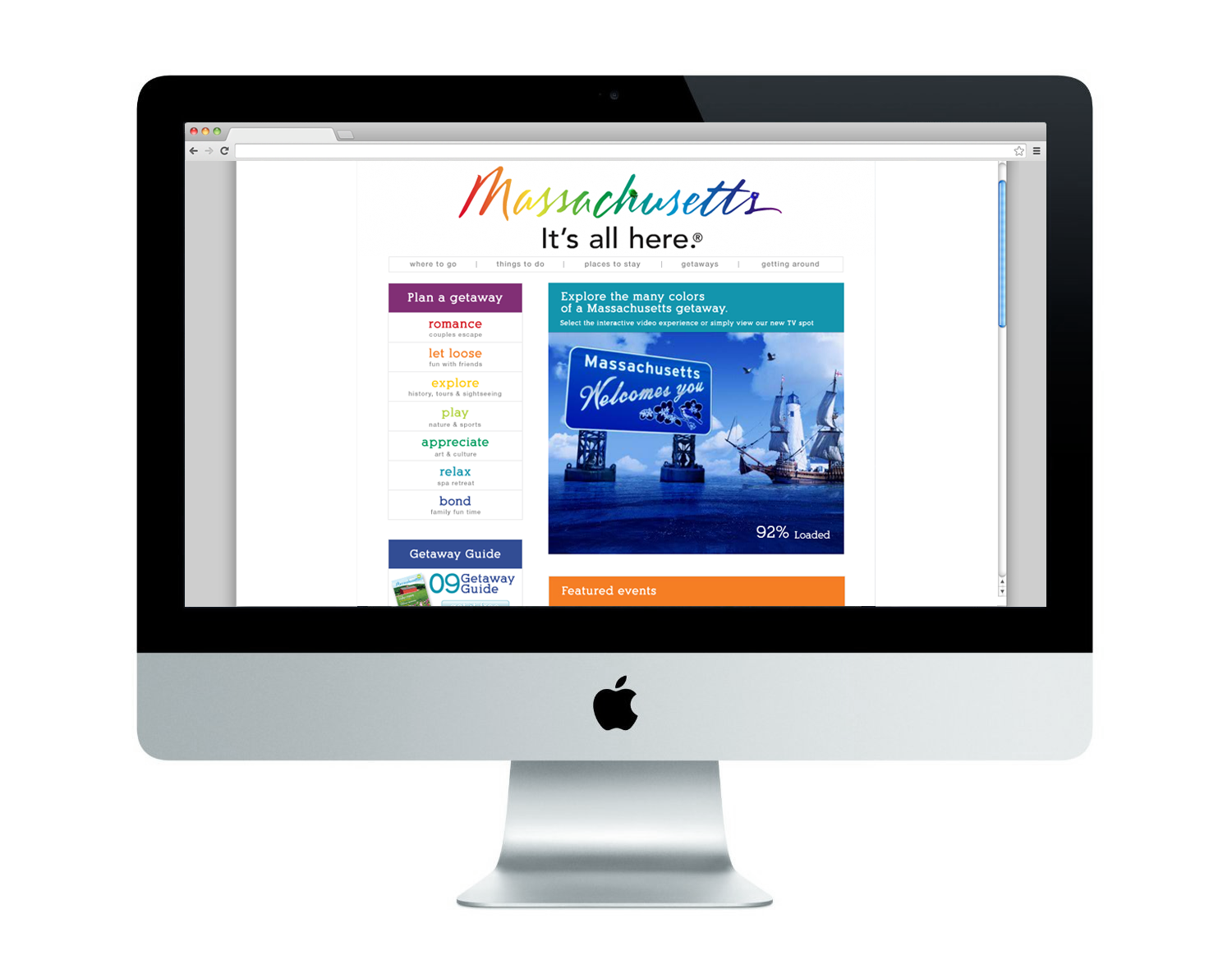 Mass Office of Travel and Tourism Homepage Redesign | Web Developer: Dan Gullotti