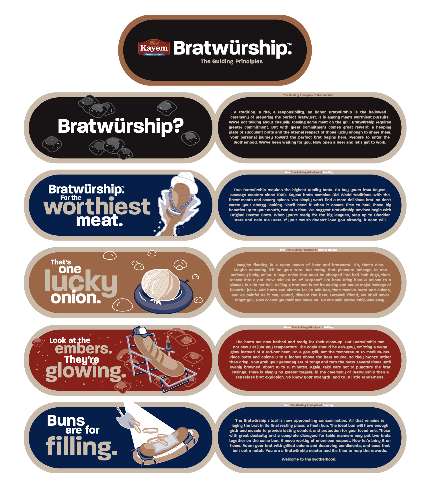 Spreads from POP Bratwurship Bible | Copywriting by Ariel Broggi