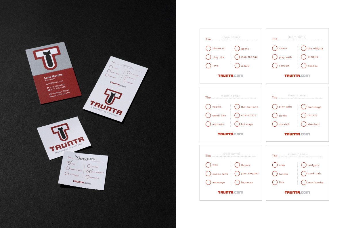 Perforated Business Cards with Personalized Taunt 