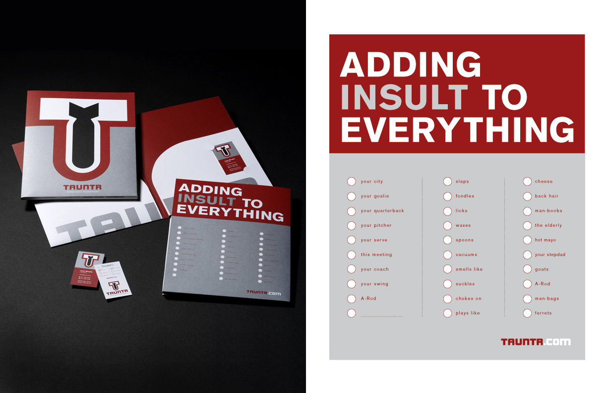 Branded Pocket Folder with Personalized Taunt on Back