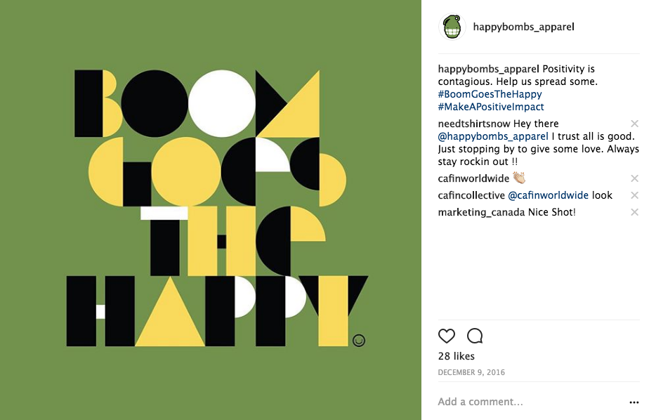 Instagram post from Make A Positive Impact campaign