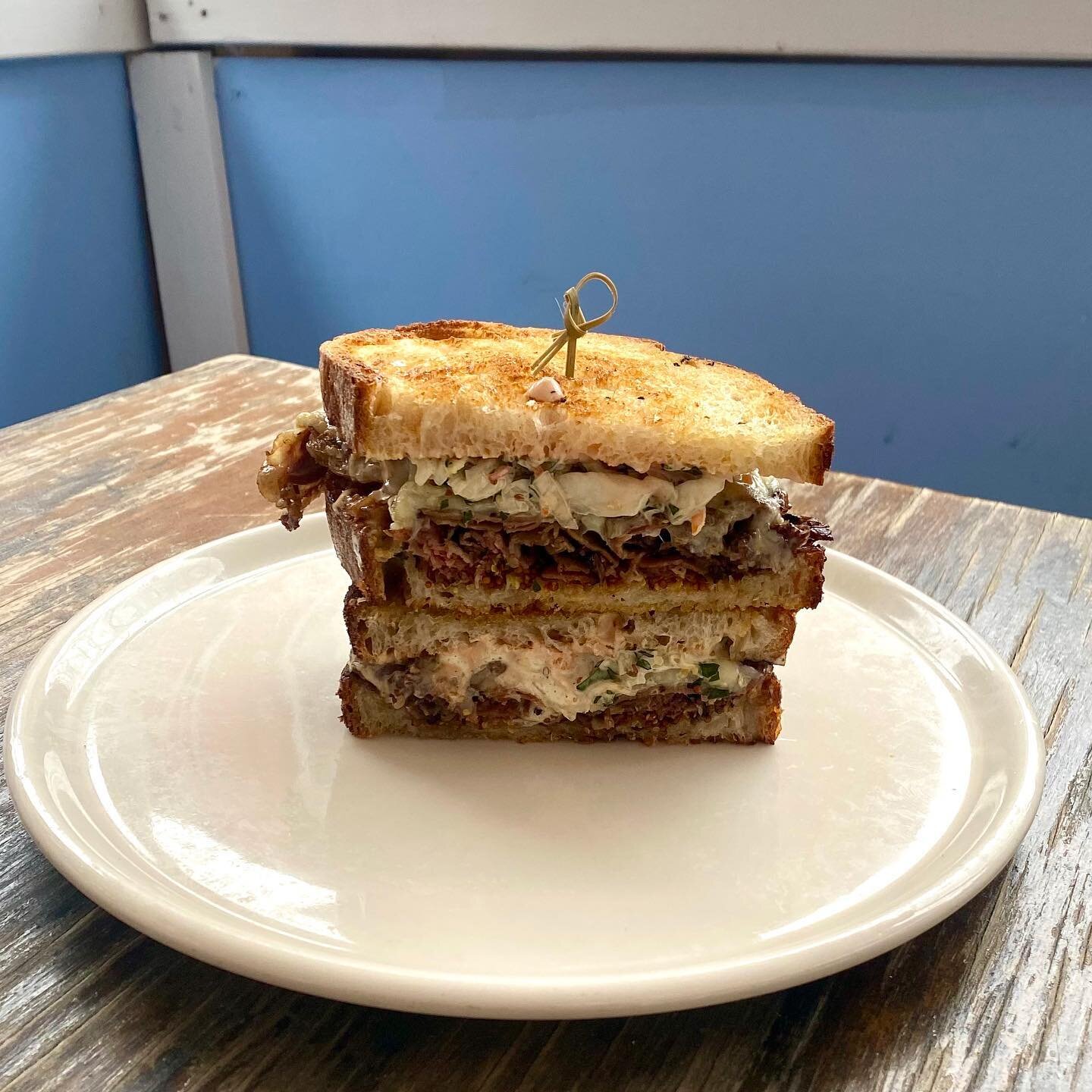 Did you get today off? Head over for a drink and try our new hot pastrami sandwich! Made on @candbnyc sourdough. 
.
.
.

#eastvillage #avenueb #nyc #nyceats #whatsonthetable #foodgram #foodnyc #foodbeast #foodism #feedfeed #eeeeeats #thedailybite #ea