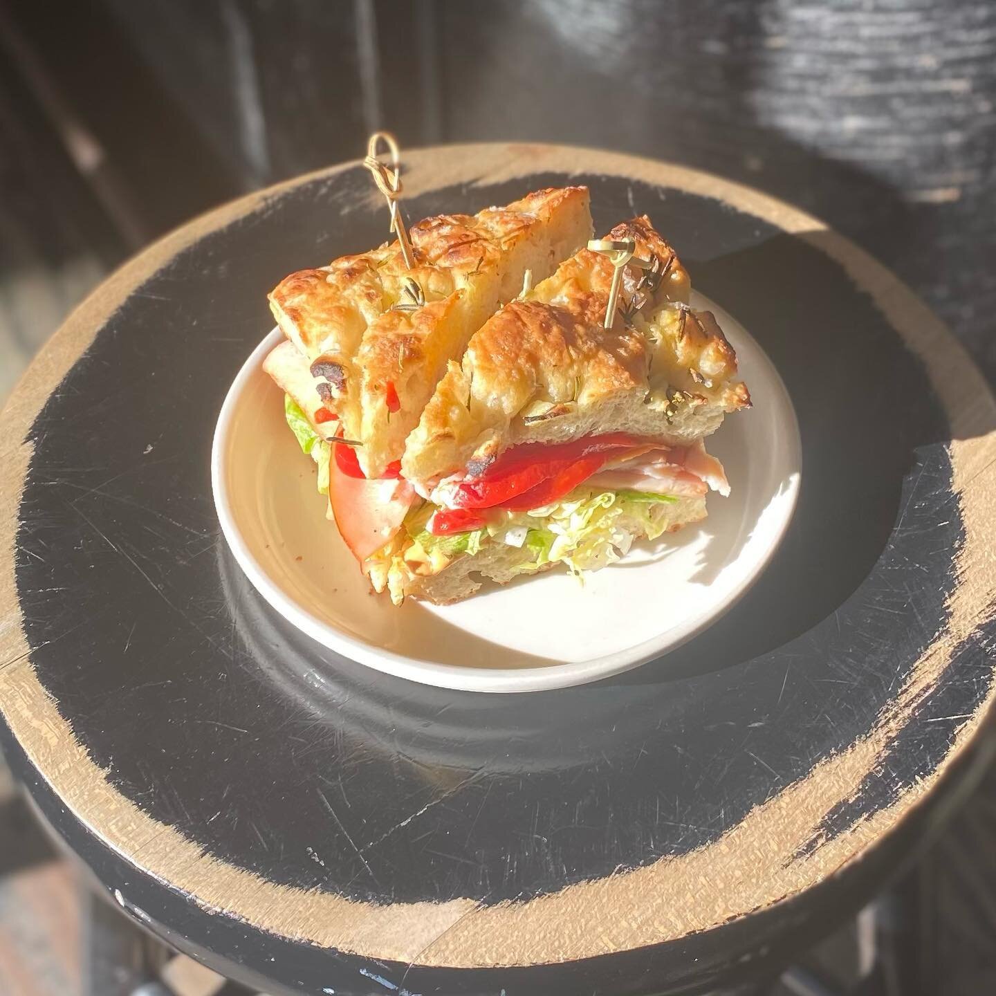 One of our favorite winter menu items - hot turkey sandwich on @candbnyc rosemary focaccia. Add a beer and enjoy the sunny day in our outdoor seating. You don&rsquo;t even need the heaters!