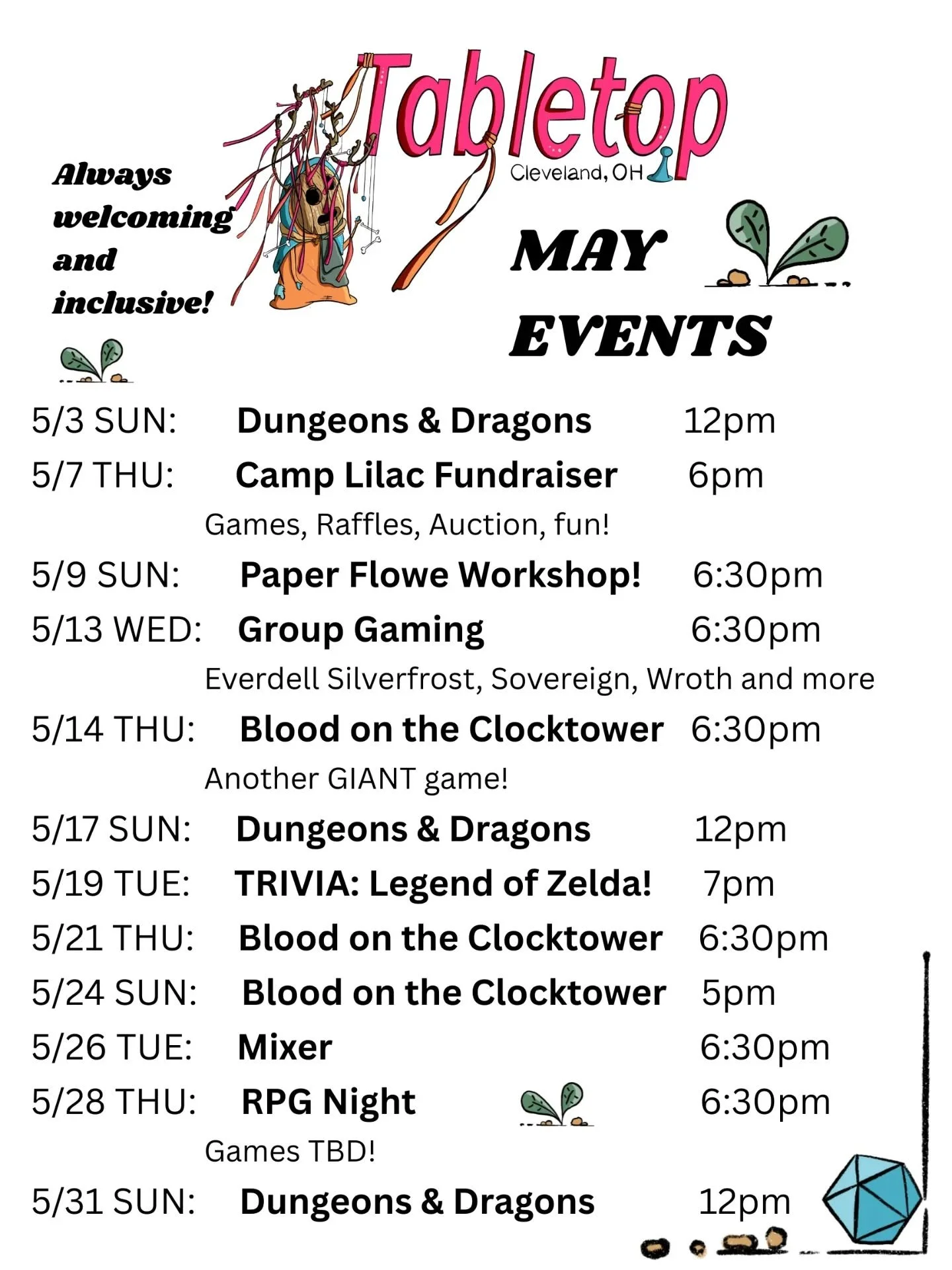 👹Don't miss out on that Big Ol' Blood on the Clocktower next week! 👹 Teams of 2 or 3 each are in charge of 1 character. It's a great opportunity to introduce the game to friends or participate in a very social game! Sign up on the website or link t