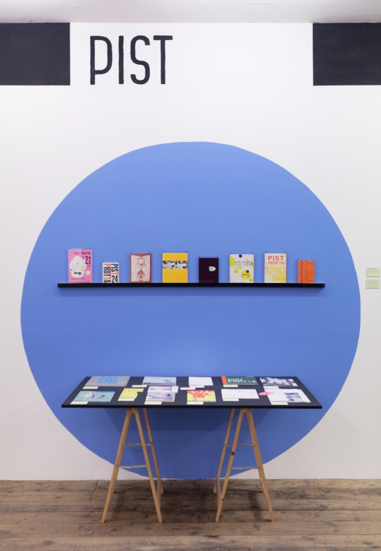 Pist Protta was invited to exhibit at New Shelter Plan in 2014, where the entire production of 74 issues (until then) were exhibited. Photo by Johan Rosenmunthe.