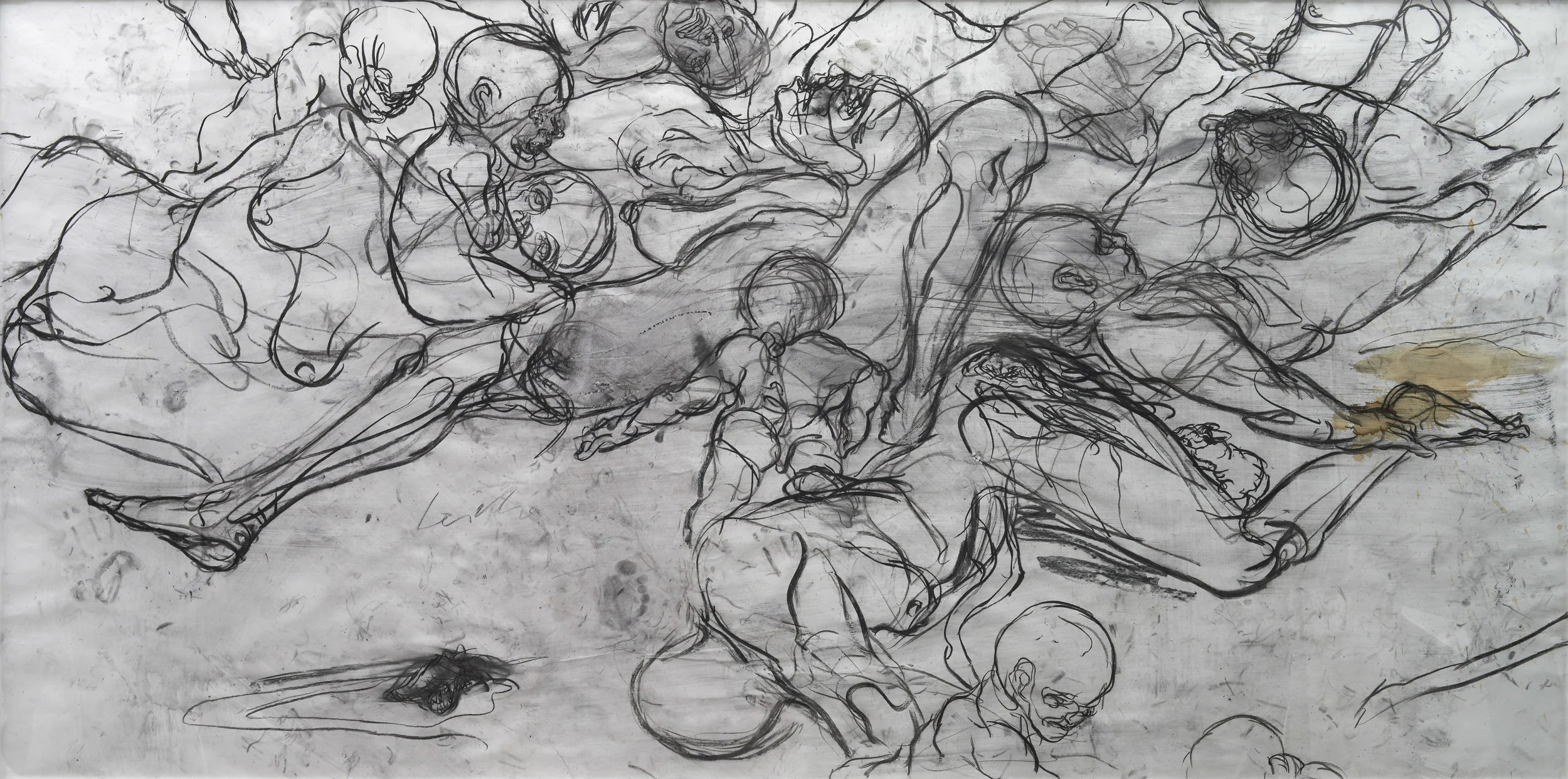 Dante's Dream (detail), 2010. Charcoal on paper, 1,5 x 3 m.