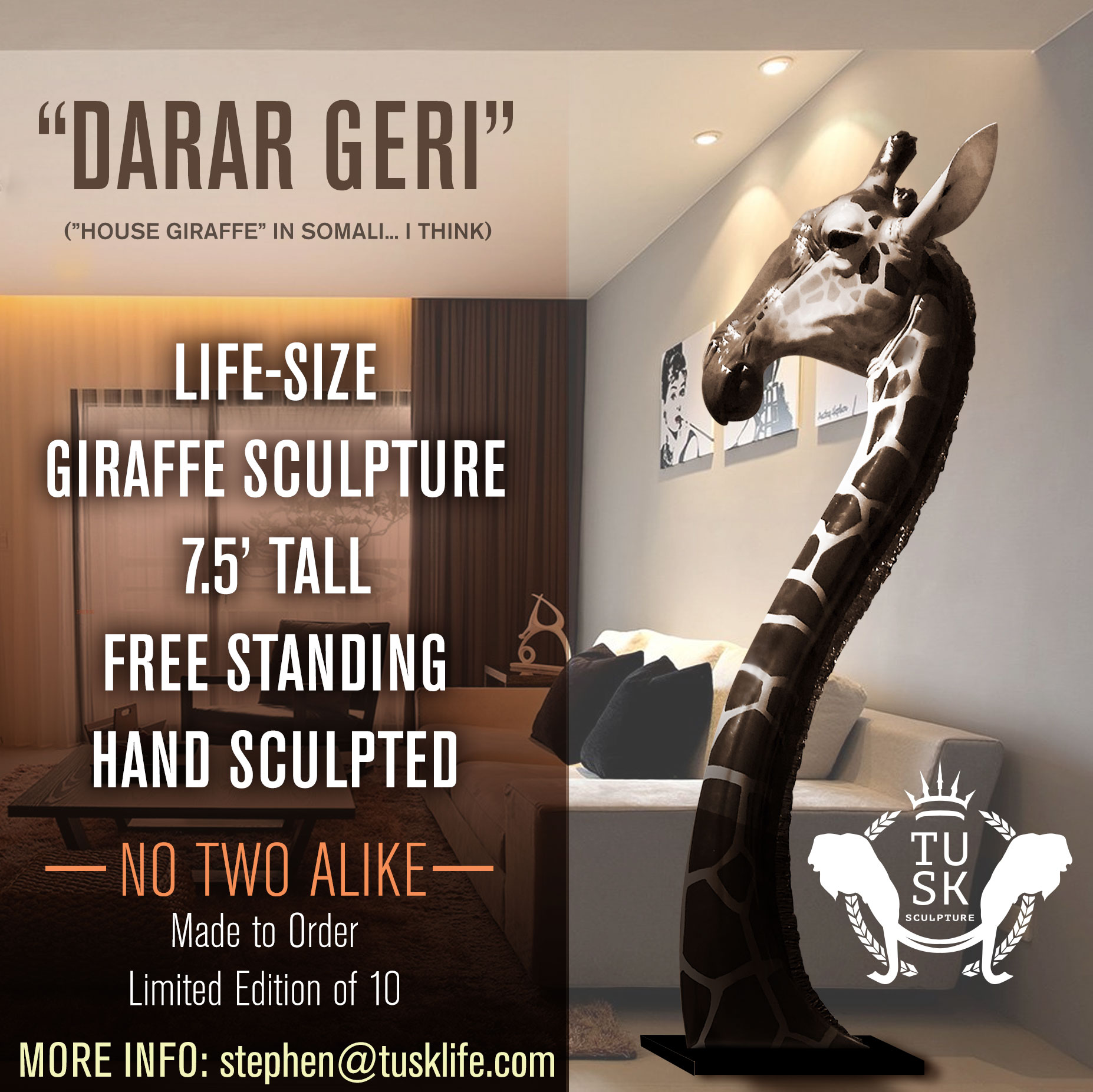 Life-Size Giraffe Sculpture (Copy)