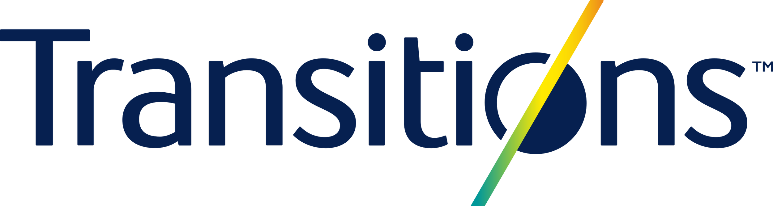 Transferring logo with dark blue text and a multicolored diagonal line.