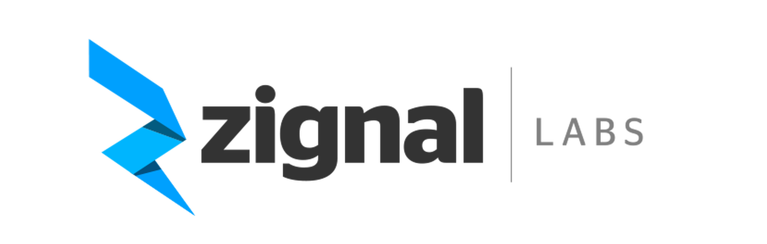 Zignal Labs logo featuring a stylized blue lightning bolt and the company's name in black text.