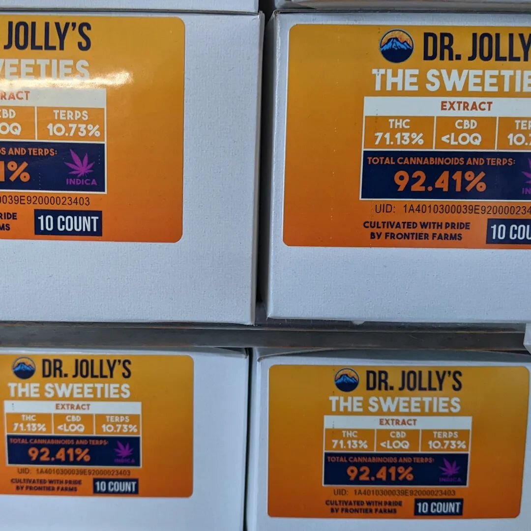 Our shop is always first to have @dr.jollys.official kick ass terp-forward  products. 
@frontierfarmscannabis flower in this The Sweeties run. 🤙