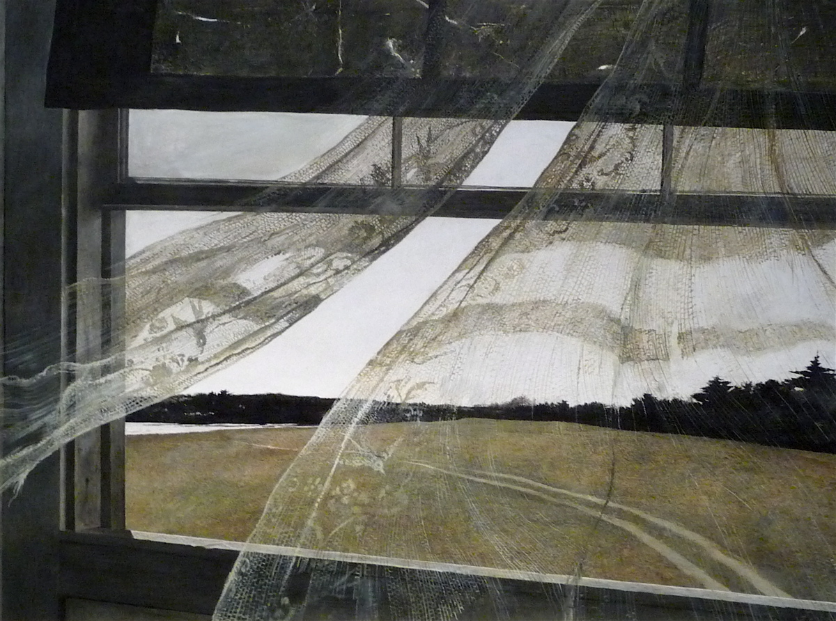 Andrew Wyeth, Wind from the Sea, 1947, tempera on hardboard National Gallery of Art, Washington, Gift of Charles H. Morgan © Andrew Wyeth
