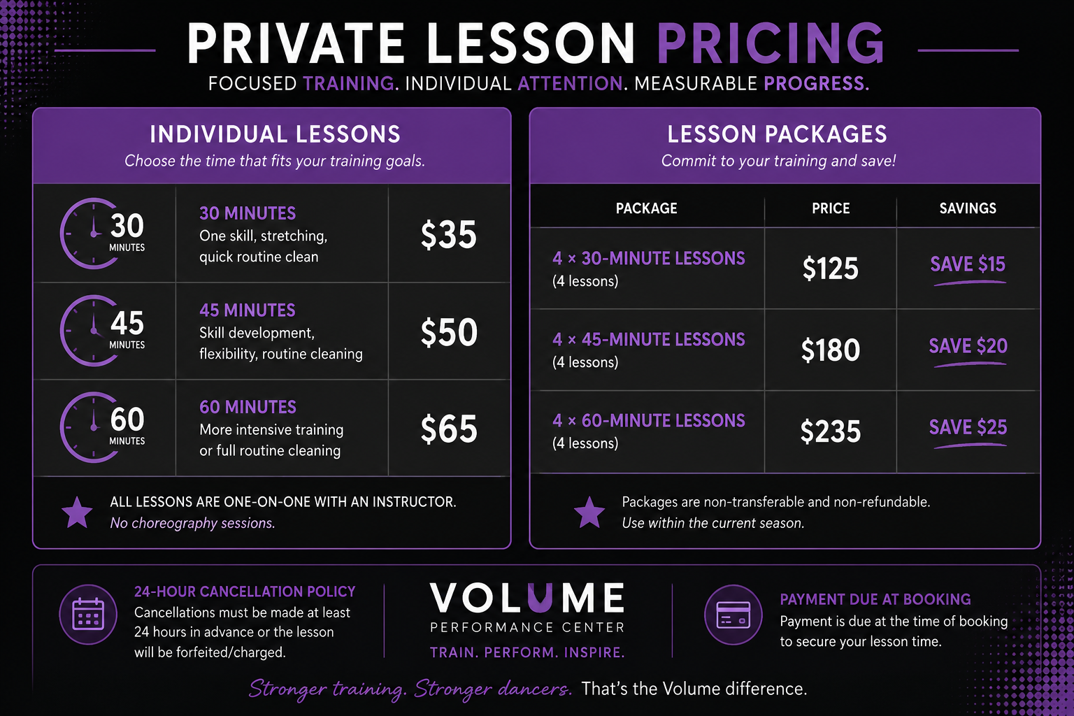Purchase a Private Lesson or Private Lesson Package