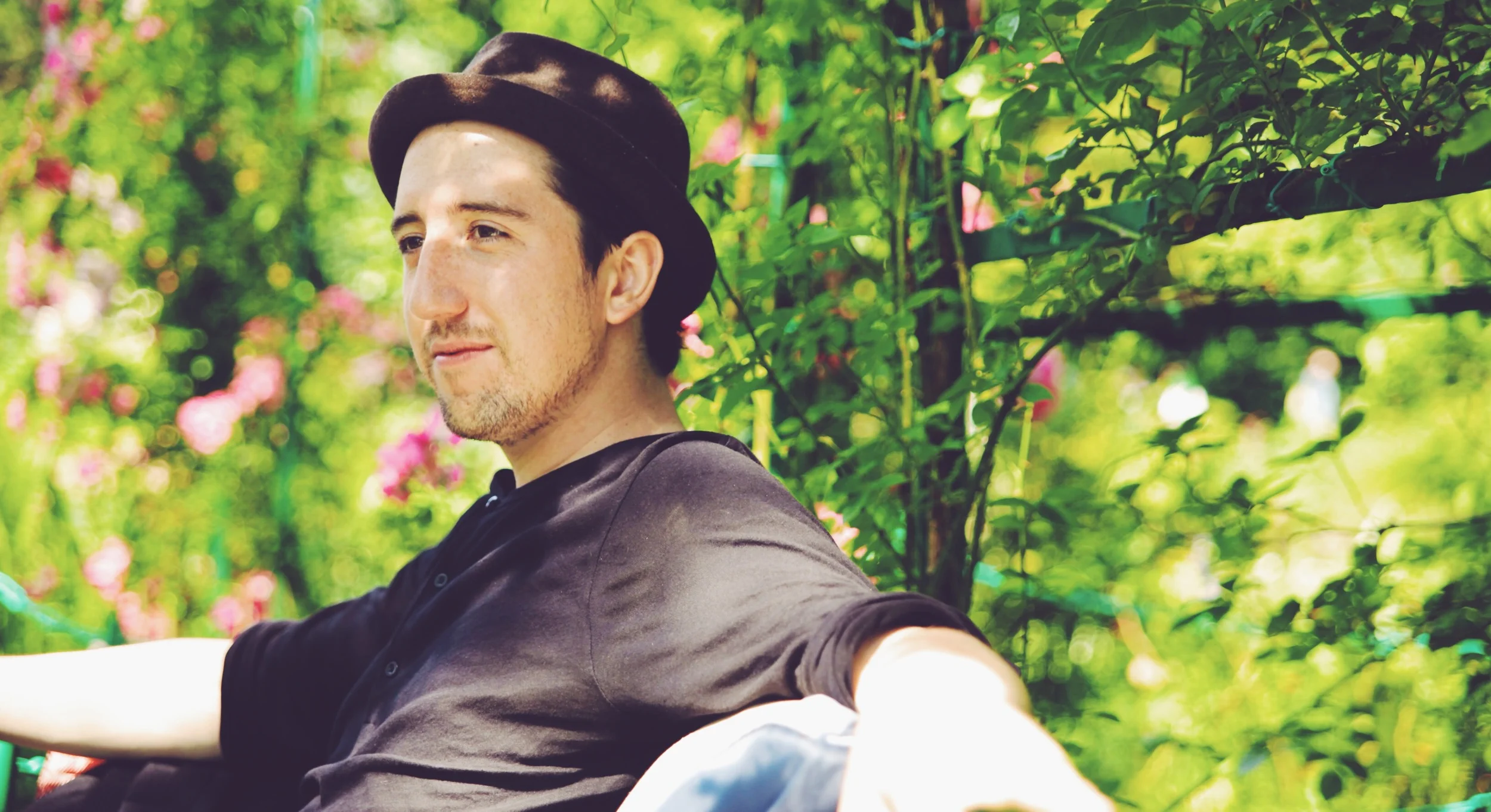 relaxing in Monet's gardens