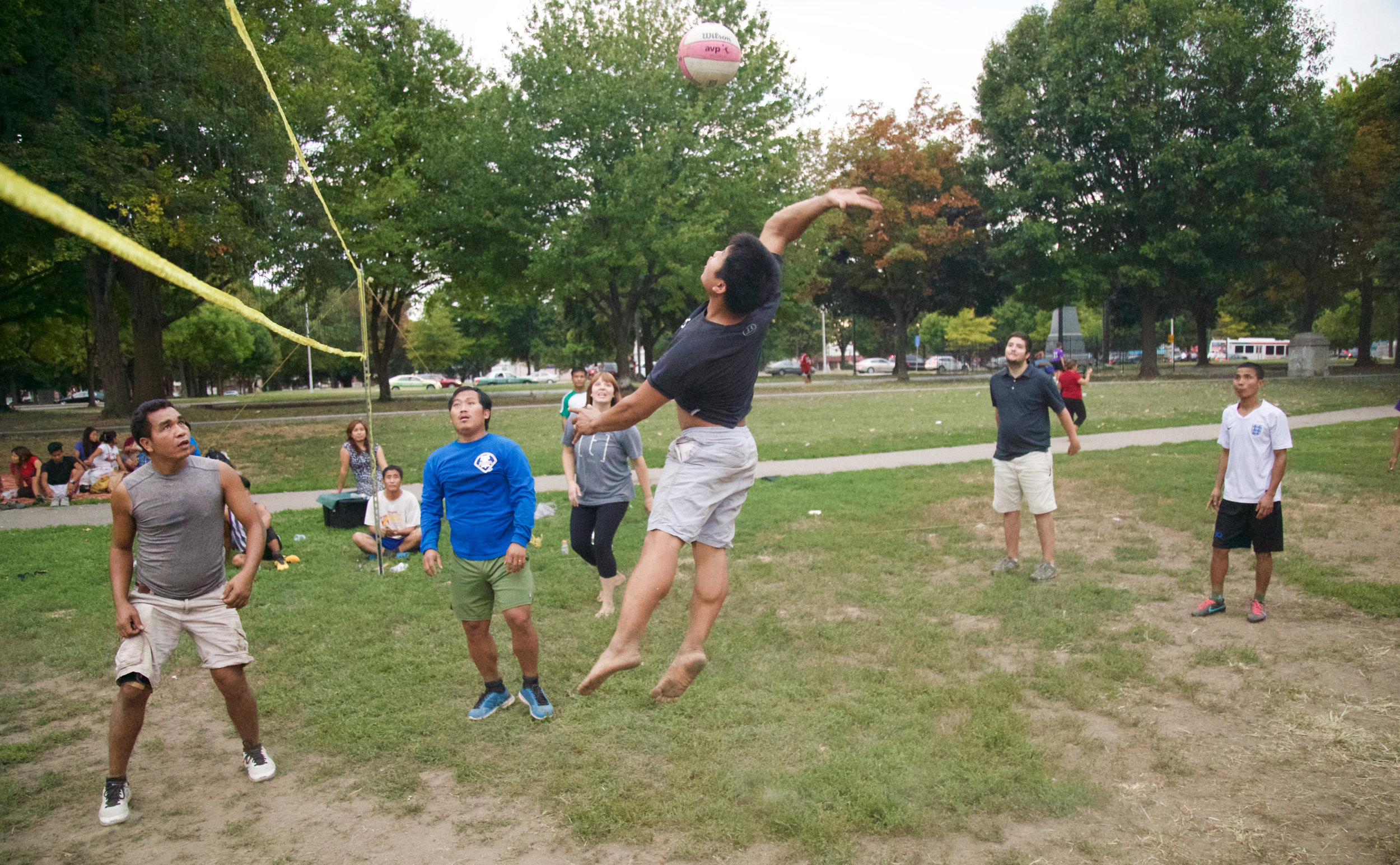 Biak (the flying one) is the host father of Luke and Mark, and every Saturday and Sunday invites them to play volley ball with the Burmese community at a local park.