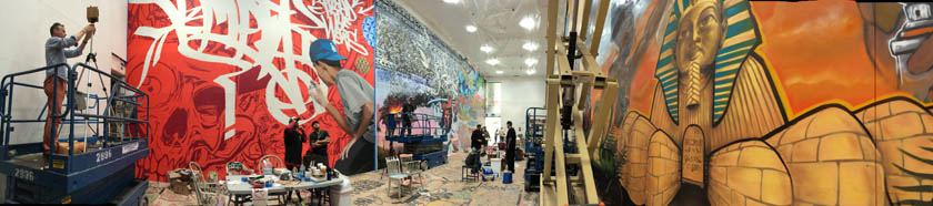 Panorama of site with me and pinhole camera