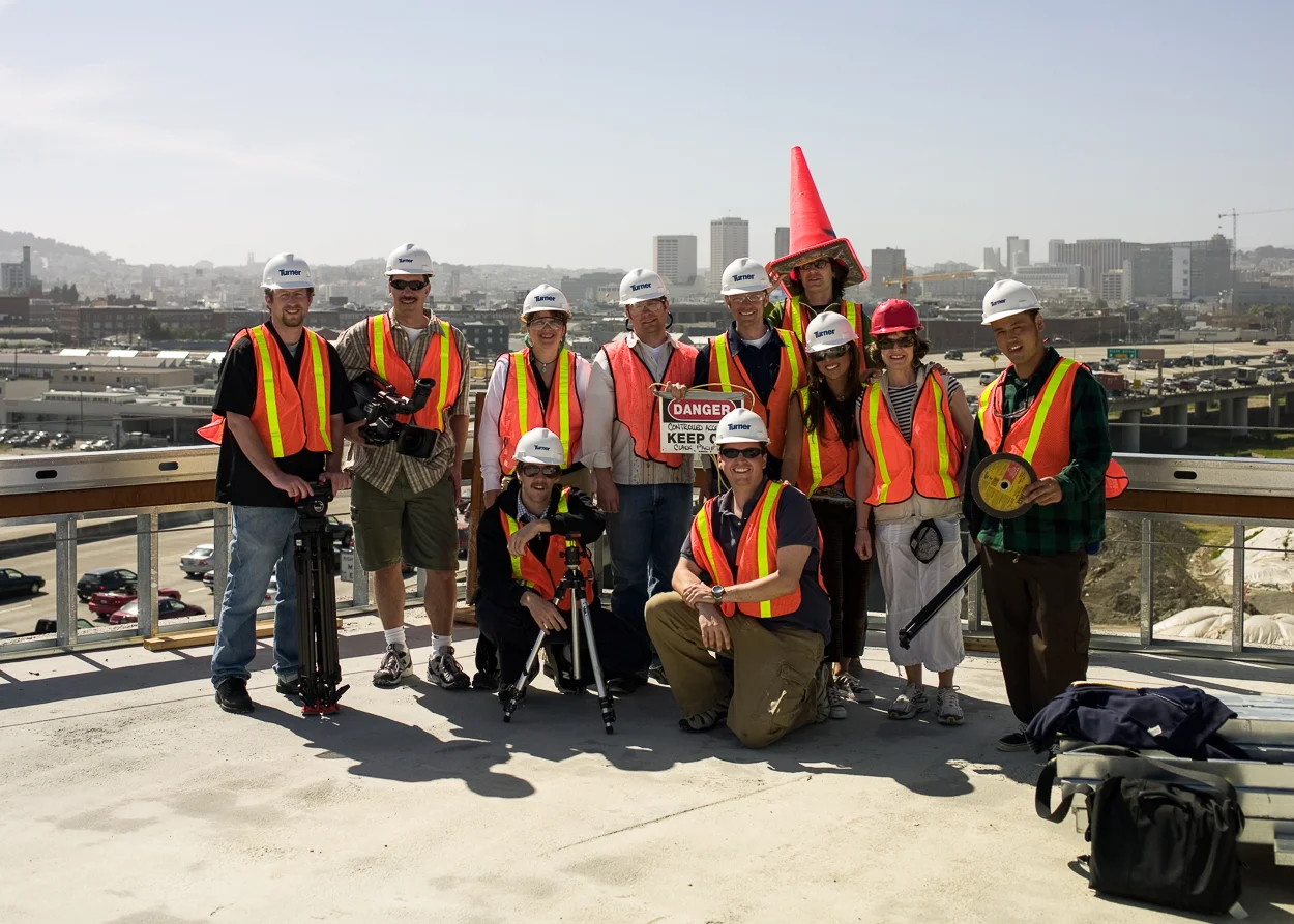 Oracle Photoshoot Crew in San Francisco (I'm standing next to "cone" head.)