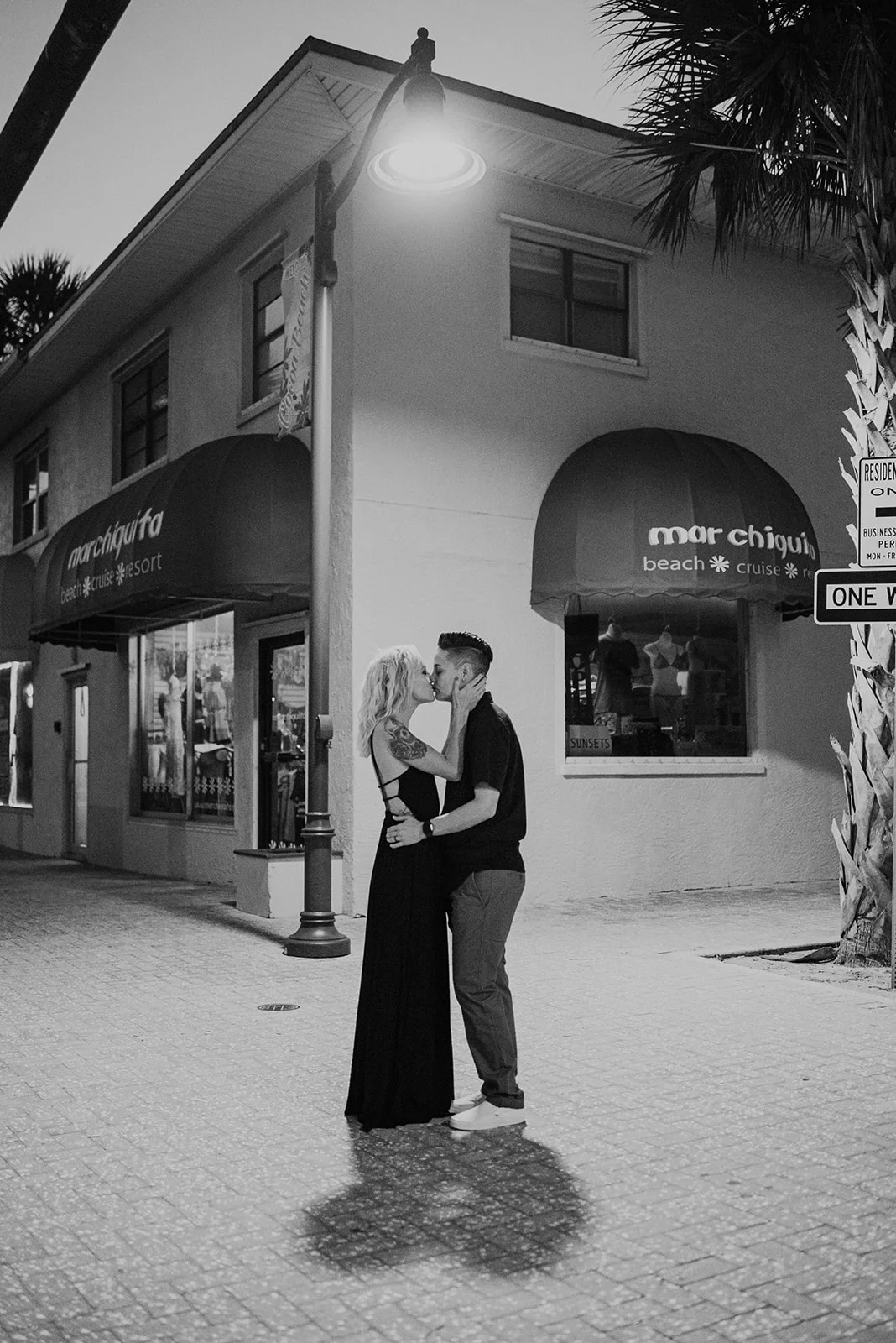 downtown cocoa beach florida engagement photos