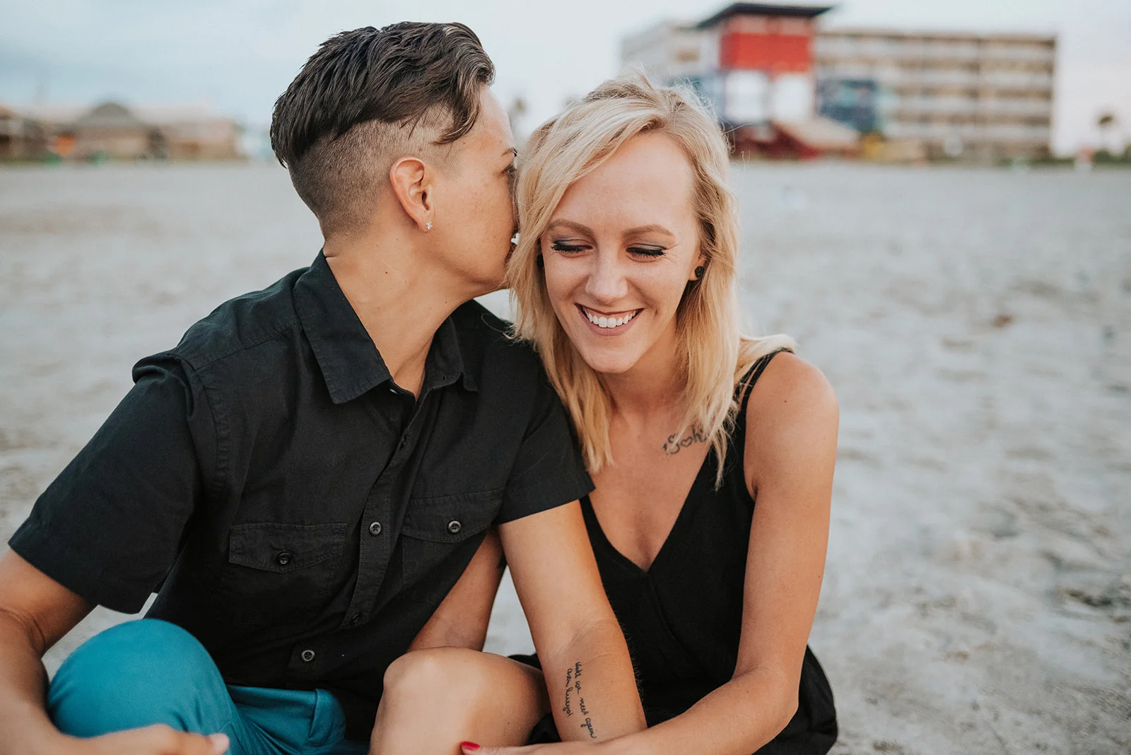 downtown cocoa beach florida engagement photos