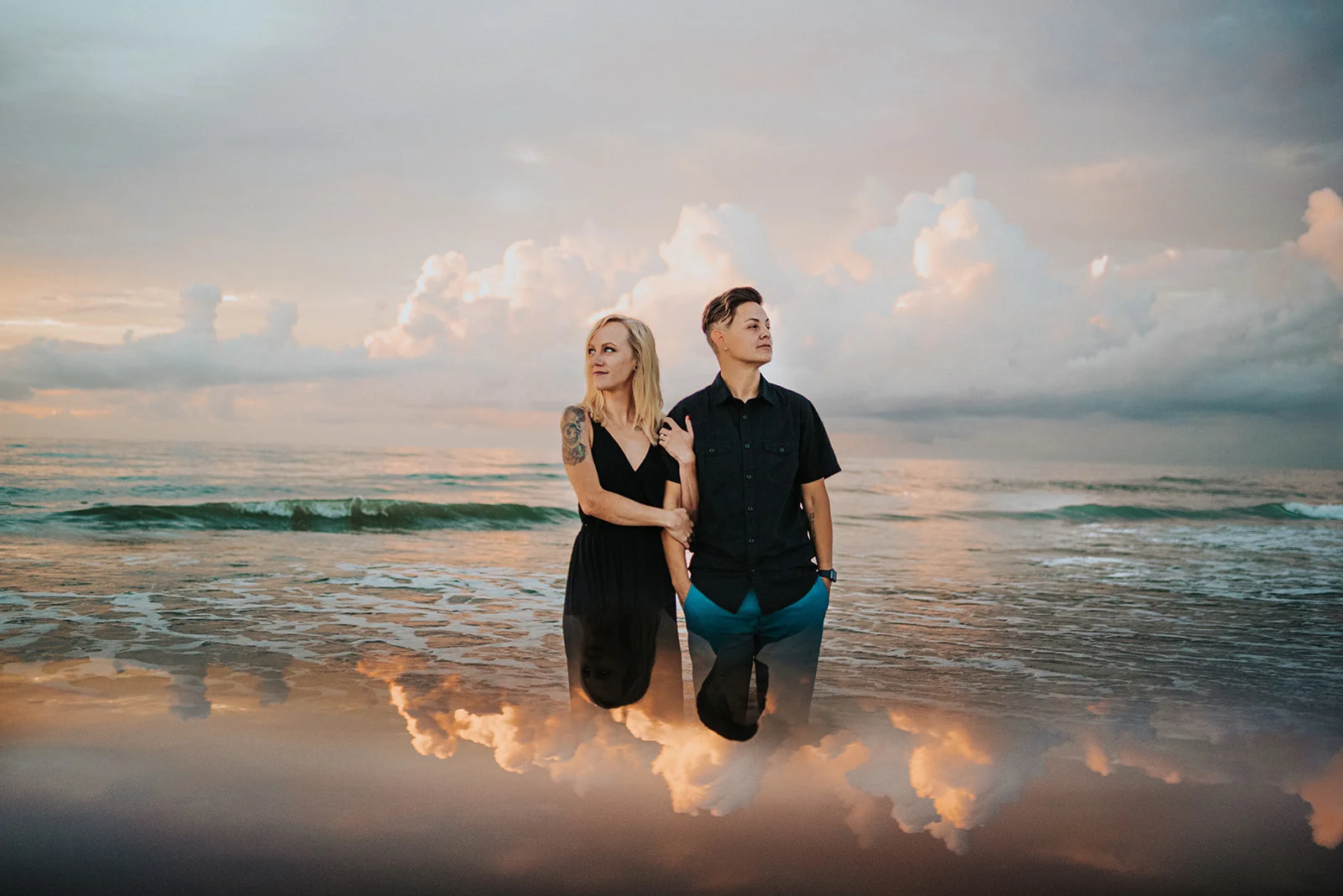 downtown cocoa beach florida same sex engagement photos