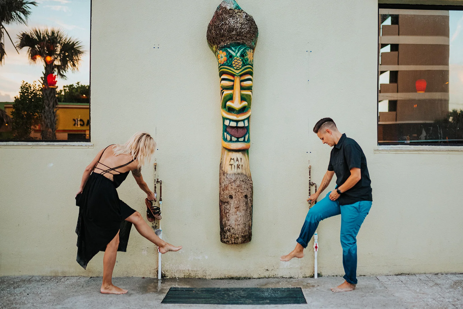 downtown cocoa beach florida same sex engagement photos