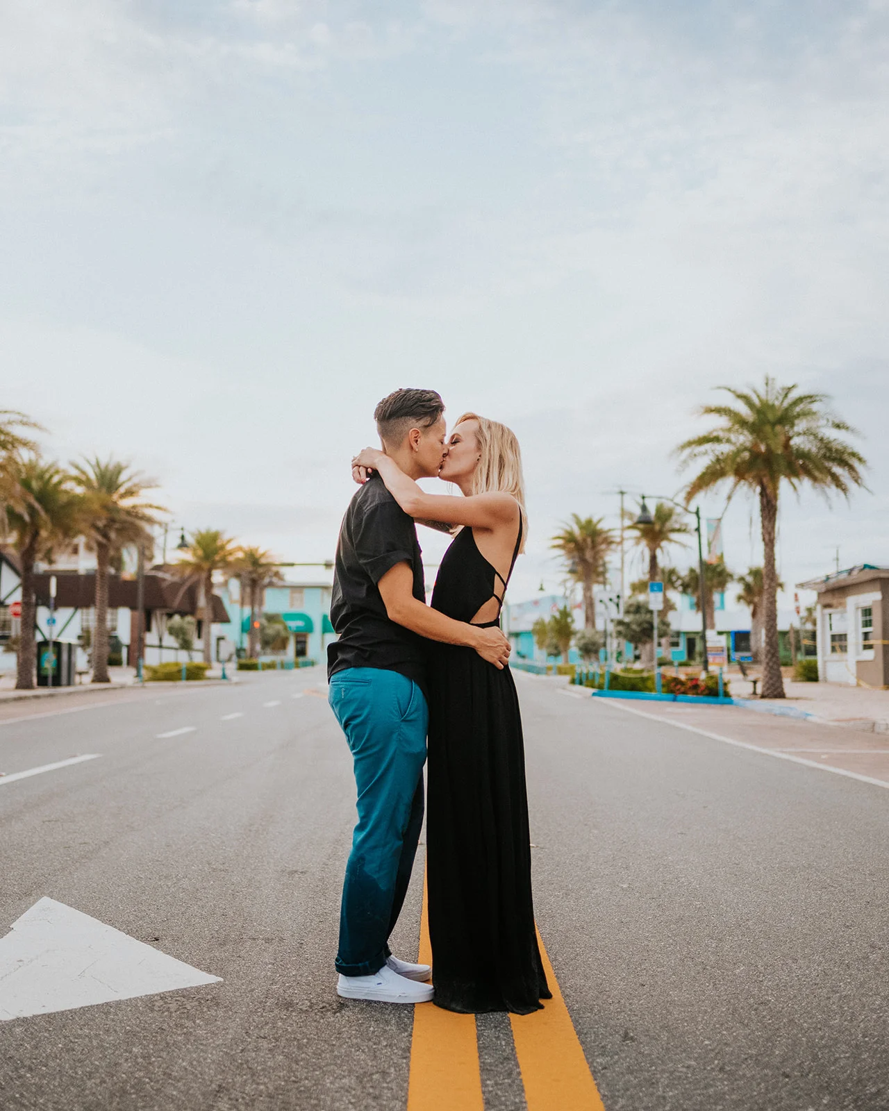 downtown cocoa beach florida same sex engagement photos