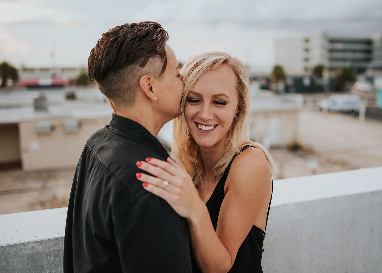 downtown cocoa beach florida same sex engagement photos