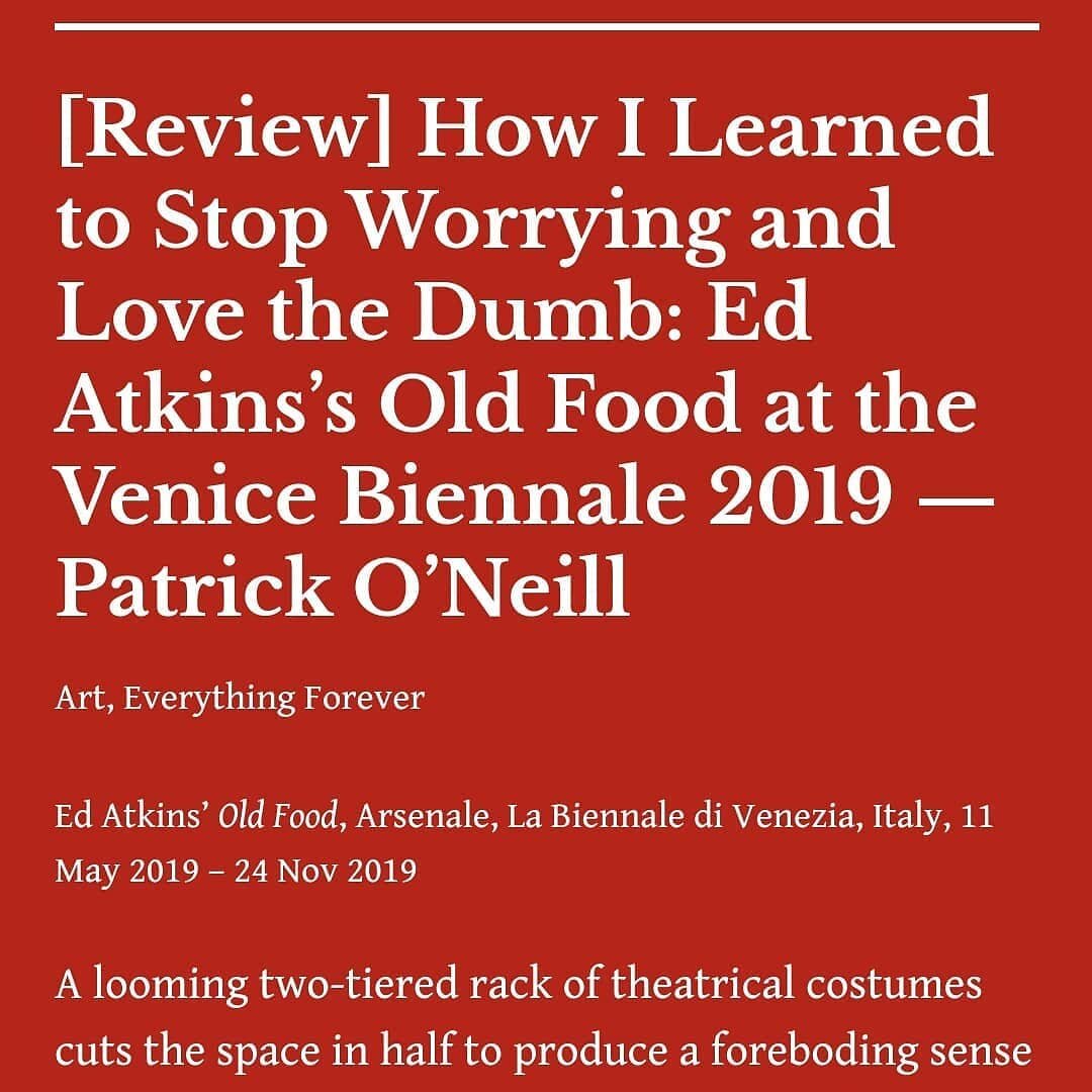 💥 friends I'm so excited to share this. (link in bio)

Its a review of some work by Ed Atkins @edatkinsdiet who has slowly and without my knowing become a huge source of influence in my own thinking and writing since I moved to London.

It's a revie