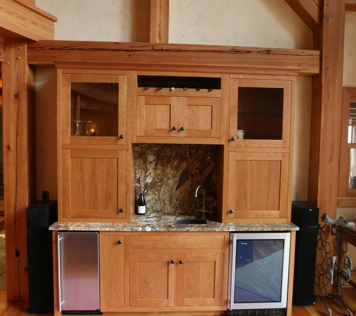 FSC Certified cherry built-in bar.