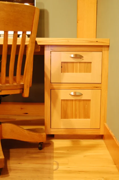 Mix of reclaimed elm and beech desk.