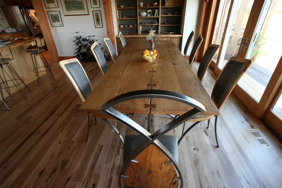 Custom dining room table and chairs.