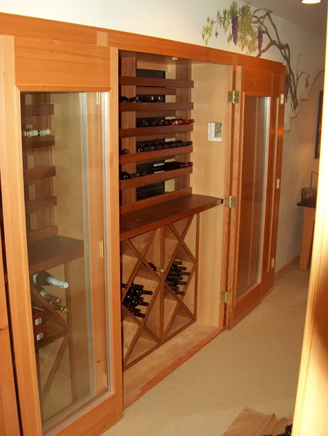 A built-in wine storage cabinet. W9