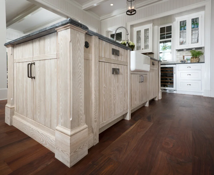 Custom finished kitchen island. Photo by Sandra Kicman.