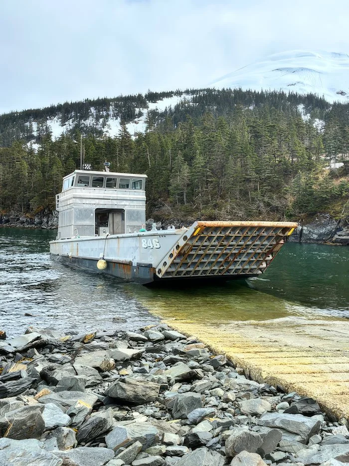 M/V Charlie Mike landing craft supporting marine freight operations in Prince William Sound